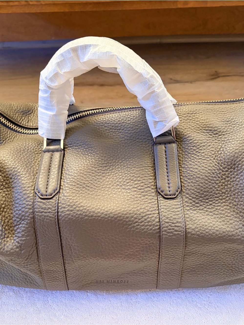 New w tag - uri minkoff Leather duffle bag leather grey